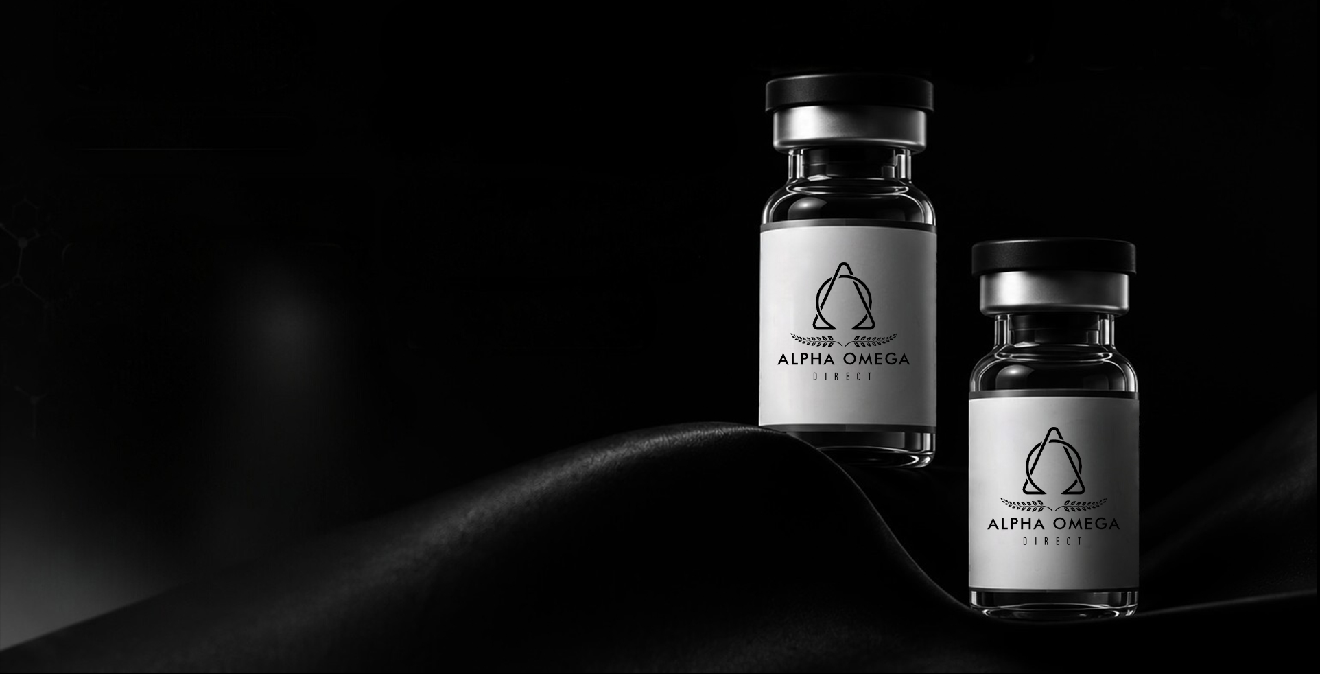 Alpha Omega branded vials